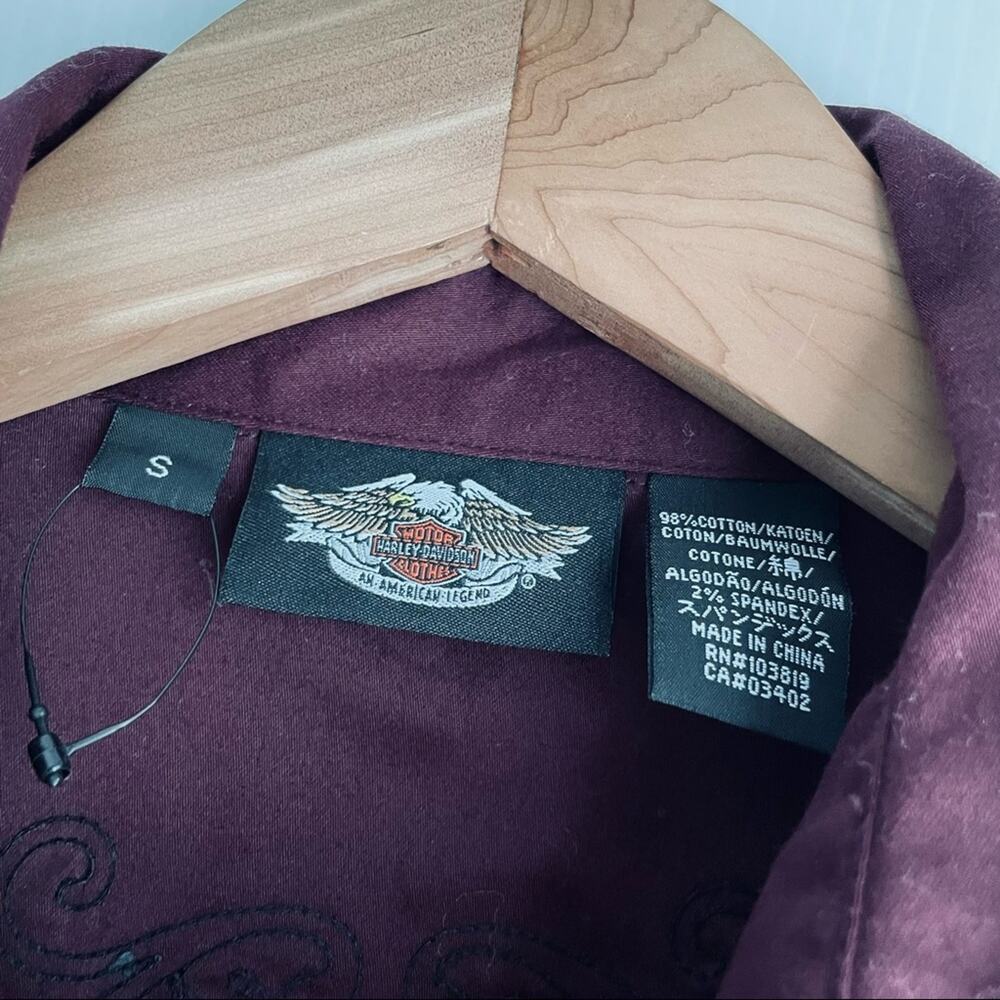 Harley Davidson Fitted Collared Button Down Shirt… - image 8